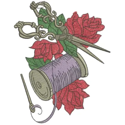 Preview of Sewing Kit 3 embroidery design featuring intricate stitching patterns for creative projects.