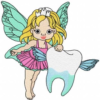 Tooth fairy 4 embroidery design - Embroidery Design