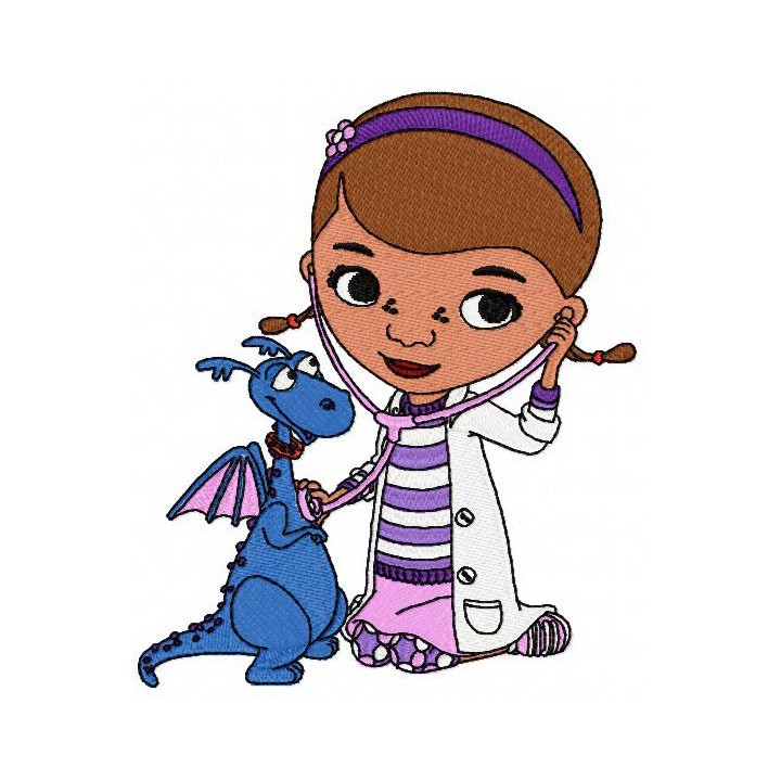 Doc McStuffins and dragon embroidery design - Embroidery Design