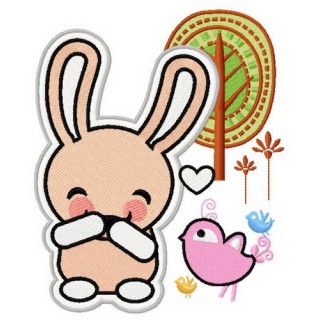 Bunny laughs 2 embroidery design - Embroidery Design