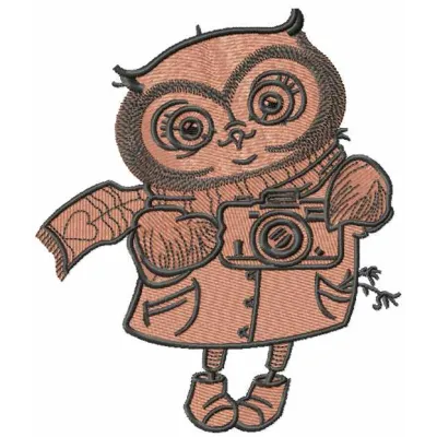 Owl embroidery design showcasing a detailed photo-like stitch pattern for creative projects.