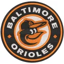 Embroidery design preview of the Baltimore Orioles round logo with vibrant colors and detailed stitching.