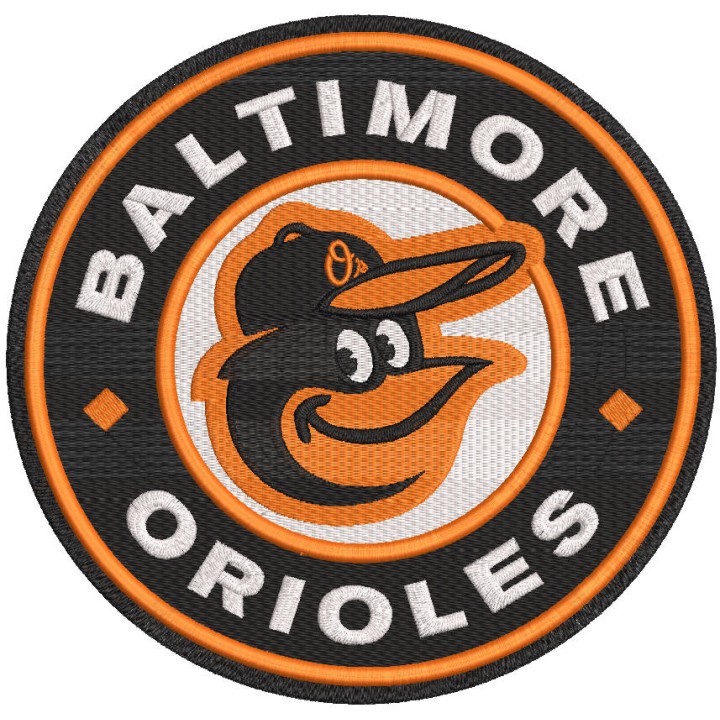 Baltimore Orioles round logo embroidery design - Embroidery Design