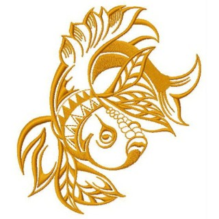 Grumpy golden fish 2 embroidery design - Embroidery Design