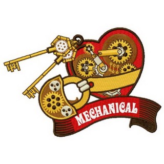 Mechanical heart 4 embroidery design - Embroidery Design