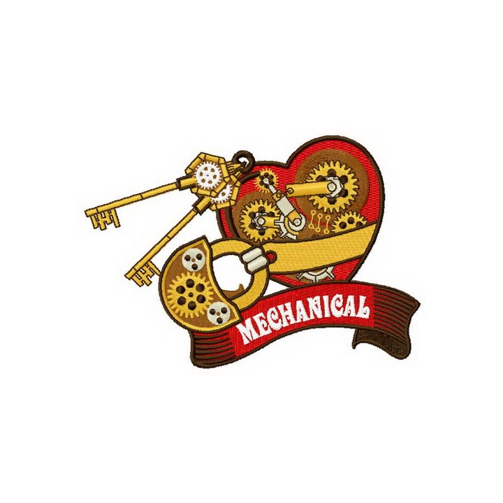 Mechanical heart 4 embroidery design - Embroidery Design