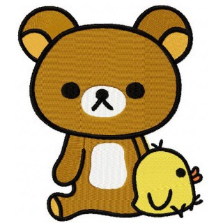 Rilakkuma with chicken embroidery design - Embroidery Design