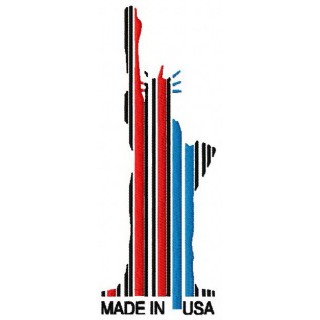 Statue of Liberty barcode embroidery design - Embroidery Design