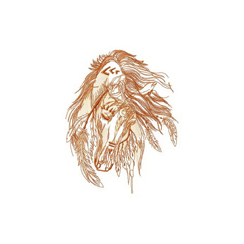 Noble horse embroidery design showcasing a beautifully stitched motif of a majestic horse in motion.