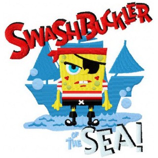 SpongeBob pirate embroidery design - Embroidery Design