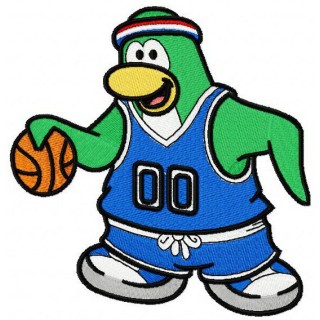 Club Penguin basketball embroidery design - Embroidery Design