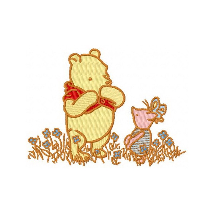Winnie Pooh and Piglet classic 2 embroidery design - Embroidery Design