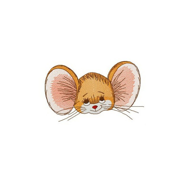 Brown mouse muzzle embroidery design - Embroidery Design