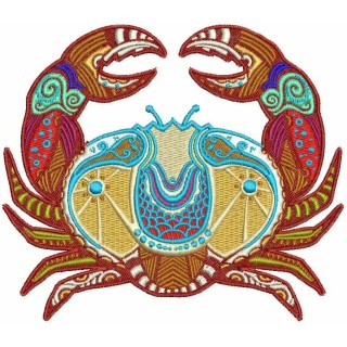 Zodiac sign Cancer embroidery design - Embroidery Design