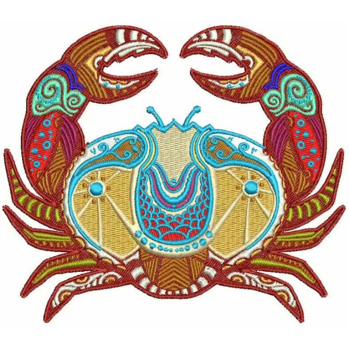 Zodiac sign Cancer embroidery design - Embroidery Design