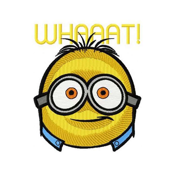 Minion whaaat embroidery design - Embroidery Design