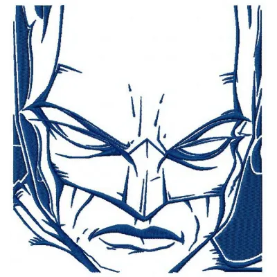 Batman sketch embroidery design showcasing a detailed outline of the iconic superhero for creative stitching projects.