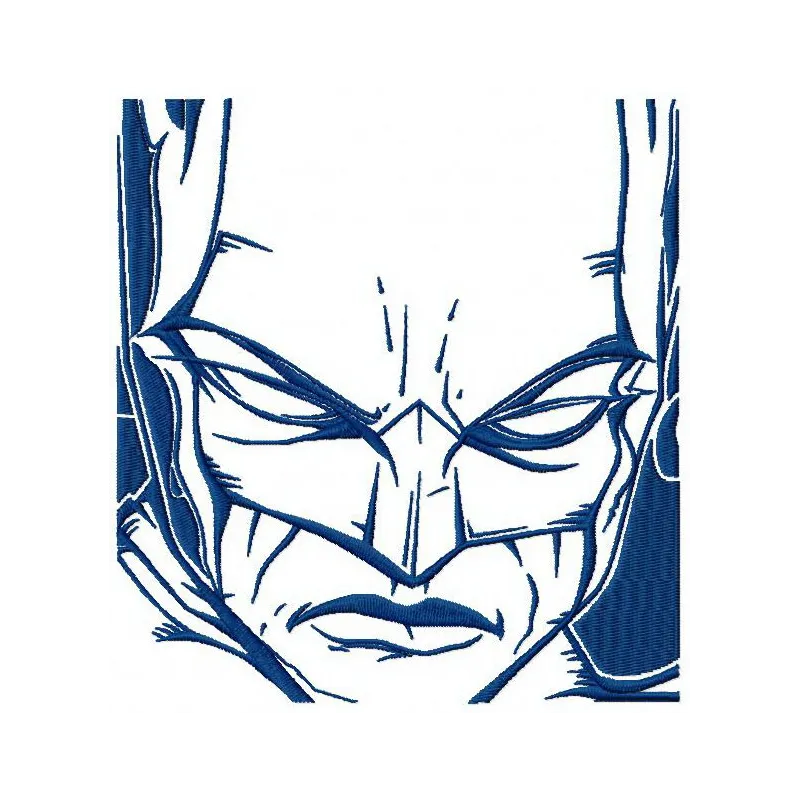 Batman sketch embroidery design showcasing a detailed outline of the iconic superhero for creative stitching projects.