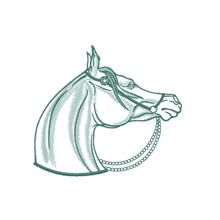 Horse with pearl bridle 5 embroidery design - Embroidery Design