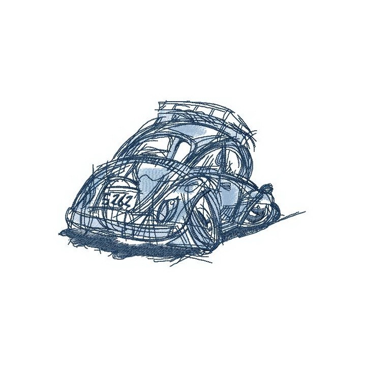 Old Volkswagen Beetle embroidery design - Embroidery Design