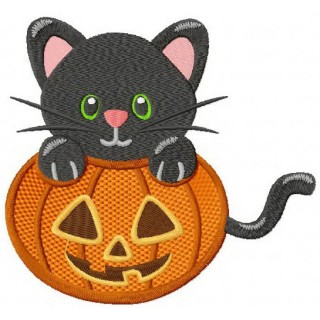 Halloween kitten embroidery design - Embroidery Design