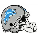 Detroit Lions helmet embroidery design featuring detailed stitching patterns for sports apparel and accessories.