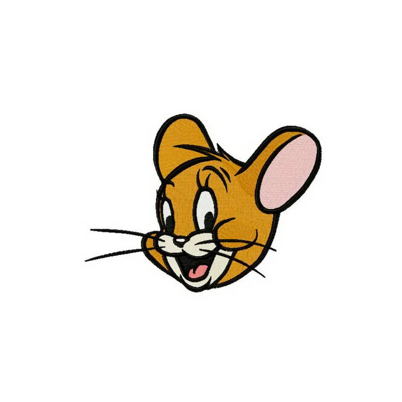 Embroidery design preview of Jerry's muzzle from Tom and Jerry, showcasing intricate stitching details.