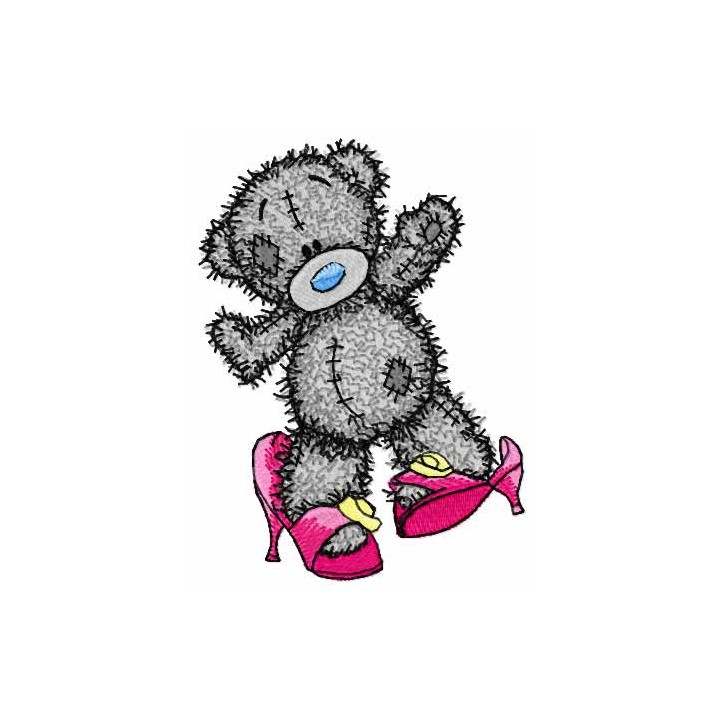 Teddy getting ready for a party embroidery design - Embroidery Design