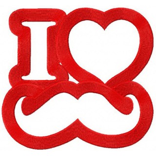 I love mustache 2 embroidery design - Embroidery Design