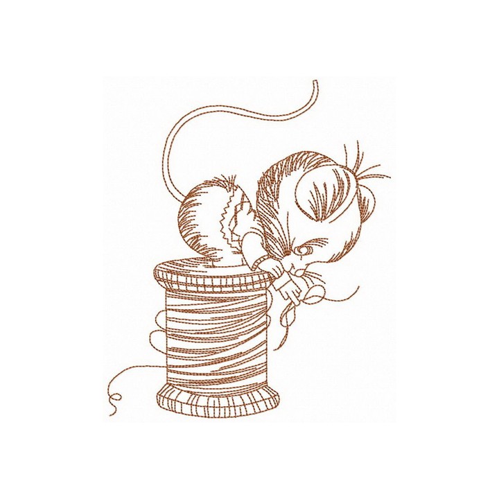 Mousekin making bow embroidery design - Embroidery Design