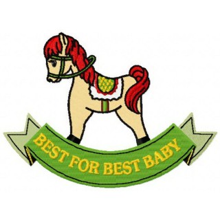 Baby rocking horse embroidery design - Embroidery Design