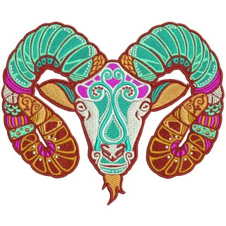Zodiac sign Aries 2 embroidery design - Embroidery Design