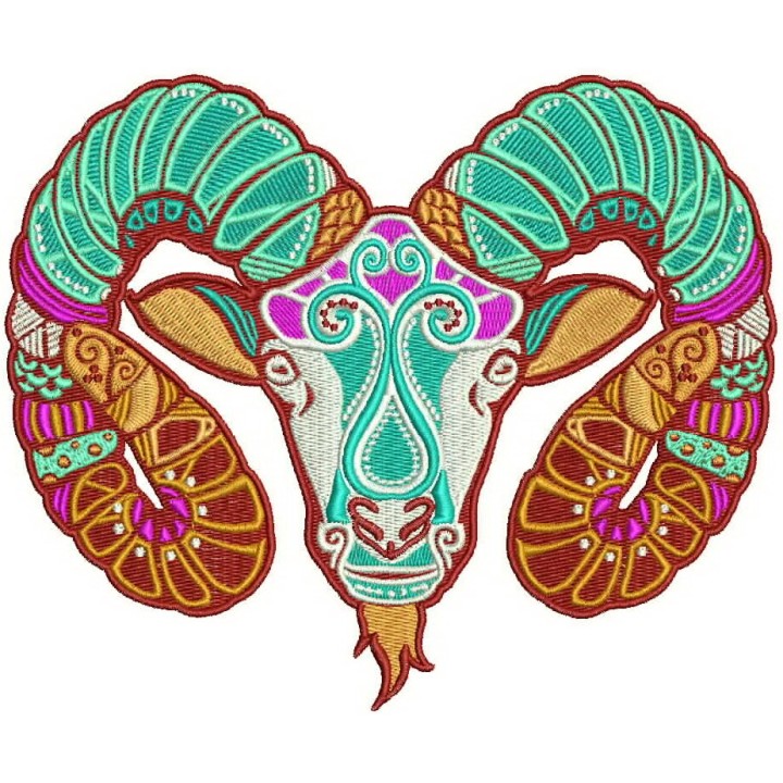 Zodiac sign Aries 2 embroidery design - Embroidery Design