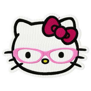 Kitten world through glasses embroidery design - Embroidery Design