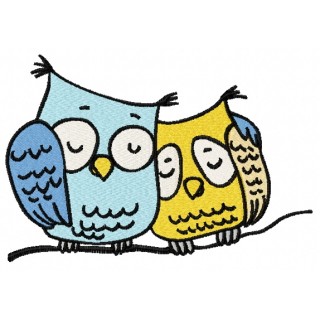 Sleepy owls 2 embroidery design - Embroidery Design