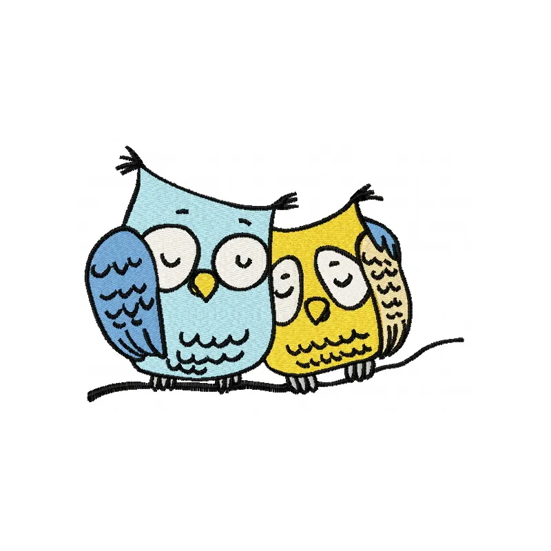 Sleepy owls 2 embroidery design featuring charming owl motifs, perfect for adding whimsy to various fabrics.