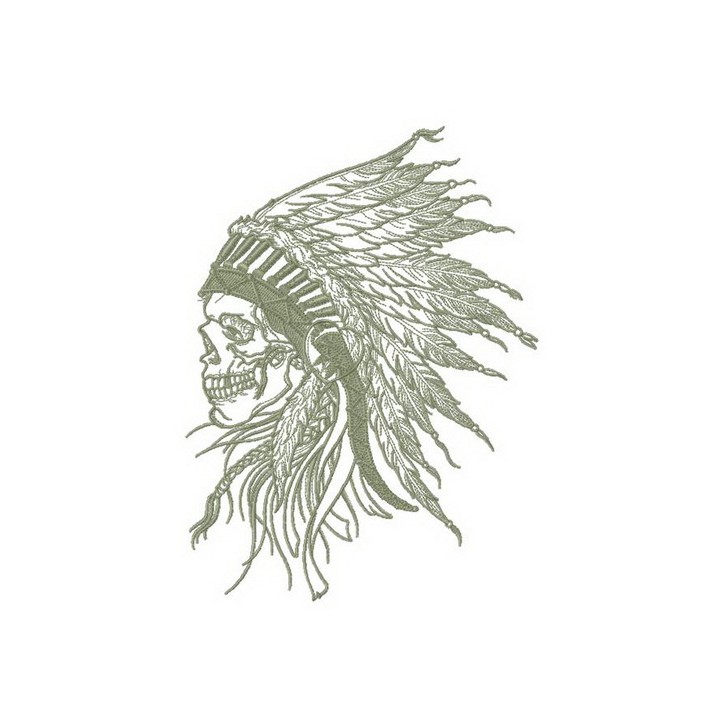 Skull with warbonnet embroidery design - Embroidery Design