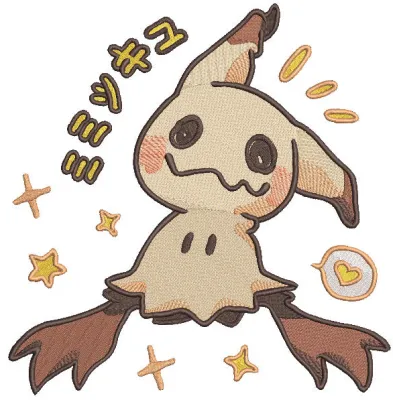 Preview of a spooky cute anime embroidery design featuring vibrant colors and detailed stitching for Halloween.