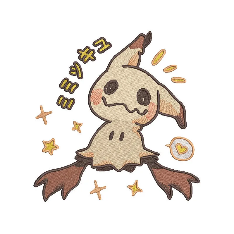 Preview of a spooky cute anime embroidery design featuring vibrant colors and detailed stitching for Halloween.