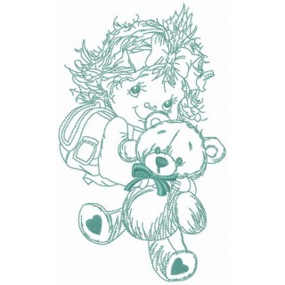 Hug for teddy bear embroidery design - Embroidery Design