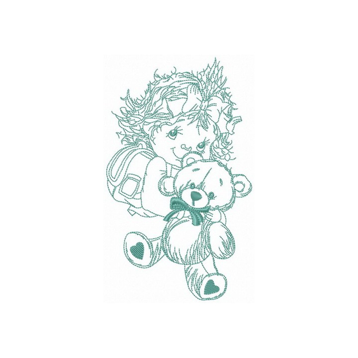 Hug for teddy bear embroidery design - Embroidery Design