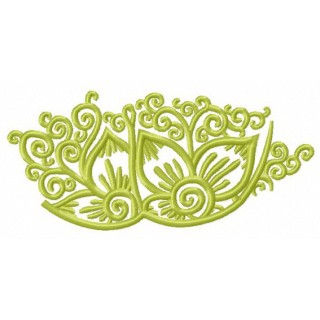 Green mysterious flowers embroidery design - Embroidery Design