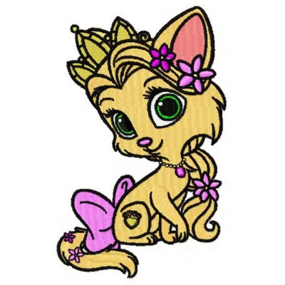 Summer embroidery design featuring Tangled Rapunzel and Flynn Rider, perfect for stitching on t-shirts and tote bags.