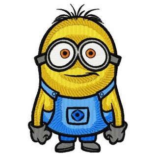 Minion confused embroidery design - Embroidery Design