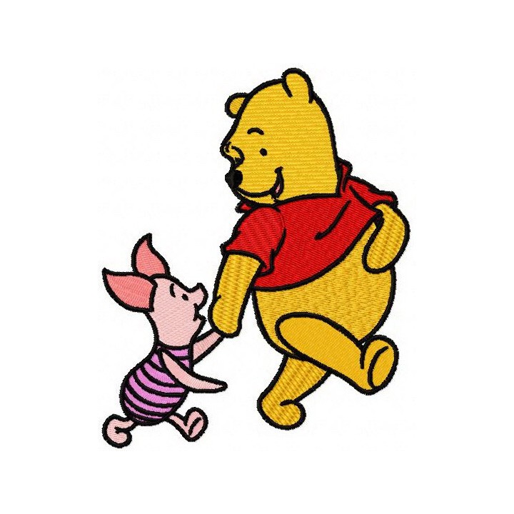 Winnie the Pooh and Piglet best friends 2 embroidery design - Embroidery Design