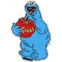 Cookie Monster embroidery design featuring a playful character from Sesame Street, ideal for t-shirts and tote bags.