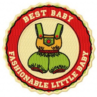 Fashionable little baby badge embroidery design - Embroidery Design