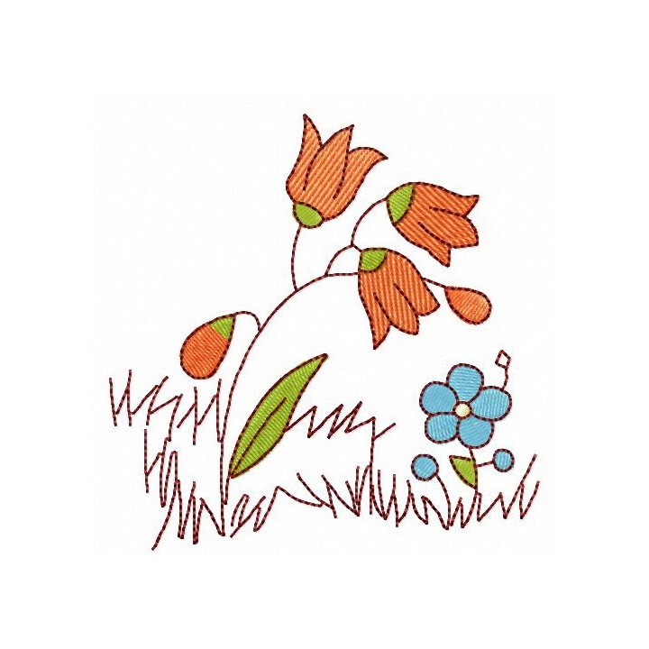 Wildflowers embroidery design - Embroidery Design