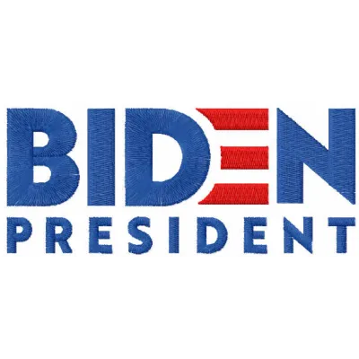 Biden President embroidery design showcasing a detailed stitched motif for patriotic projects.