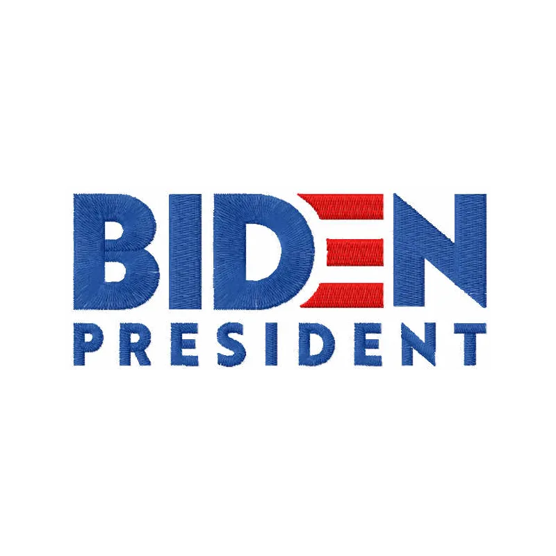 Biden President embroidery design showcasing a detailed stitched motif for patriotic projects.